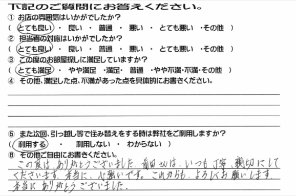 徳島の不動産情報満載 大万不動産のお客様の声